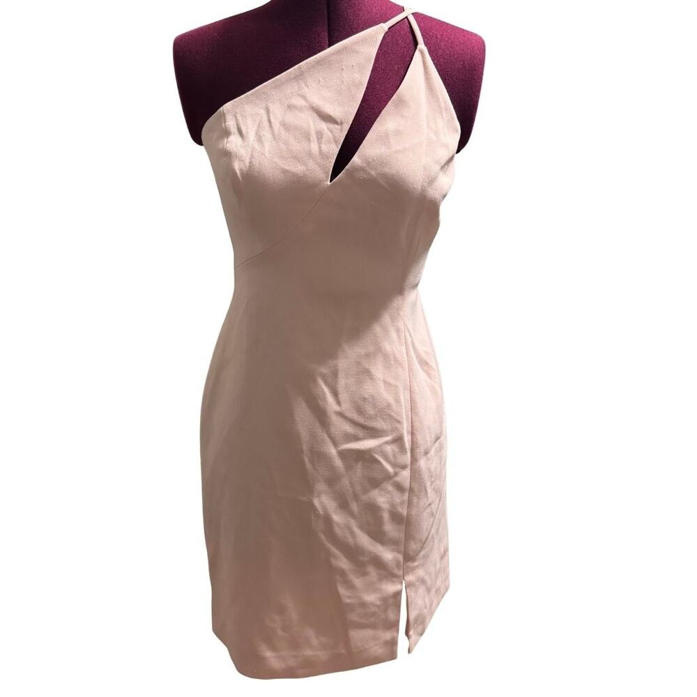 BCBGMAXAZRIA One Shoulder Cutout Mini Dress 2 Pink Asymmetric NWT